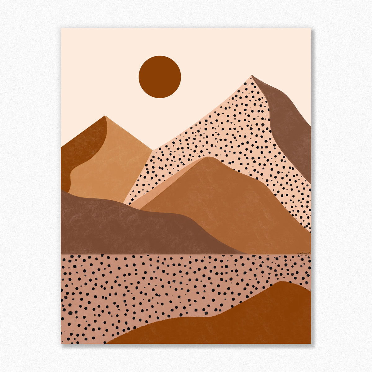 Boho Mountain Art Dotted Desert Print – Stellar Villa