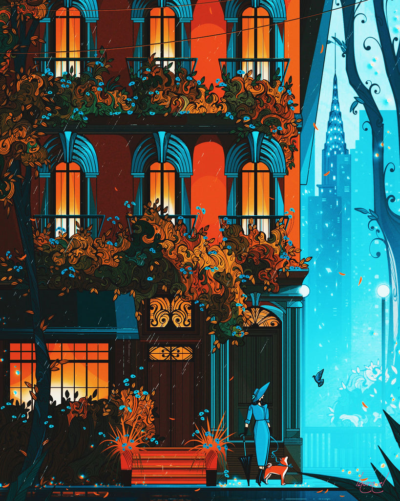 Lady in Blue Art Print