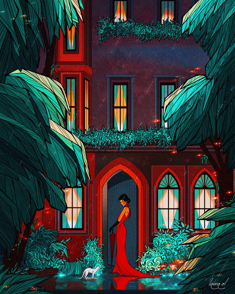 Lady in Red Art Print Stellar Villa Lady in Red Art Print Stellar Villa