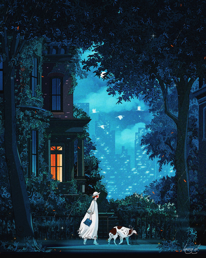 Last Walk of the Night Art Print