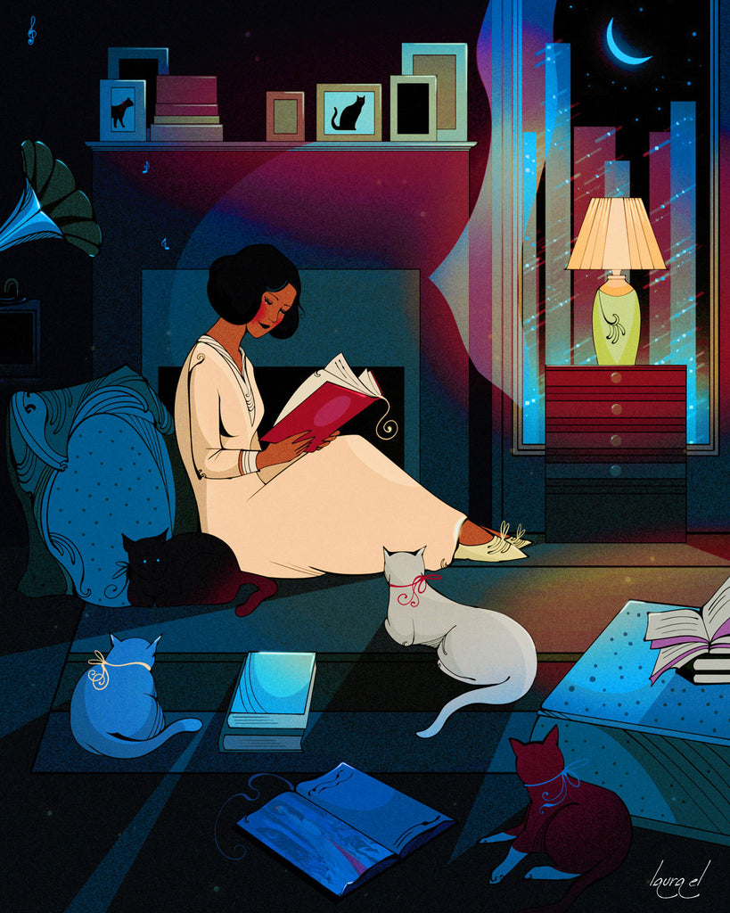 Late Night Reading Art Print
