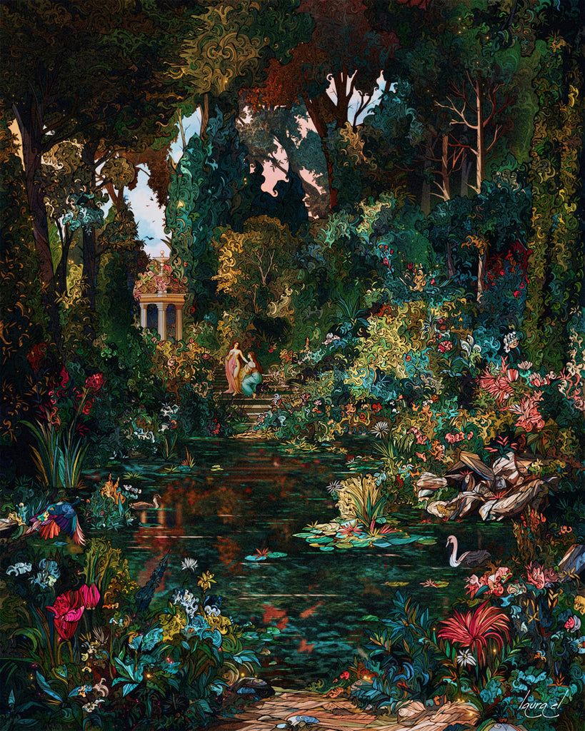 The Green Mirror Art Print