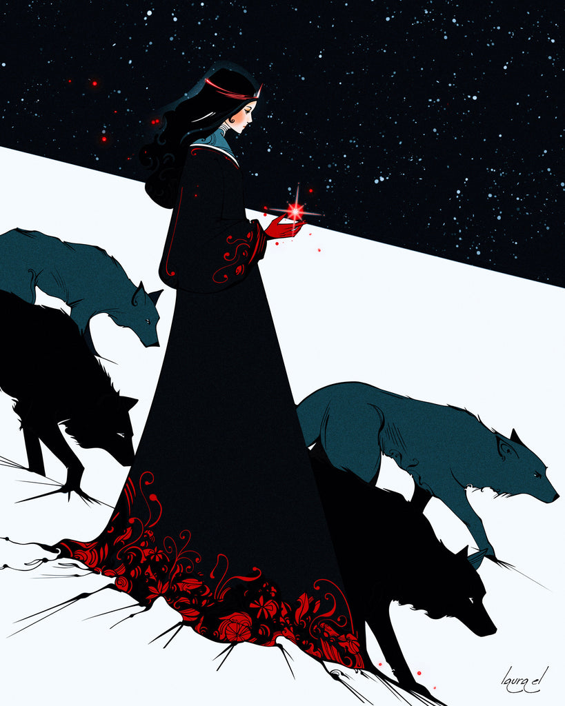 Walking With Wolves Art Print