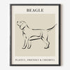 Beagle Dog Breed Line Art Print