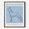 Belgian Malinois Dog Breed Line Art Print