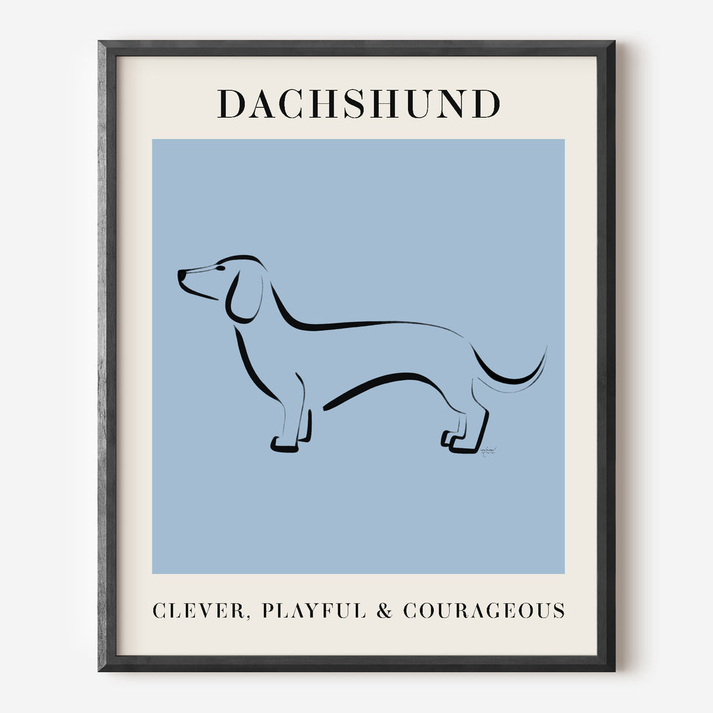 dachshund line art print