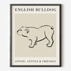 English Bulldog Dog Breed Line Art Print