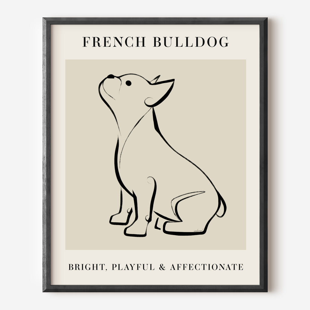 French Bulldog Dog Breed Line Art Print