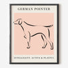 German Pointer Dog Breed Line Art Print