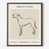 Great Dane Dog Breed Line Art Print