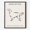 Irish Setter Dog Breed Line Art Print