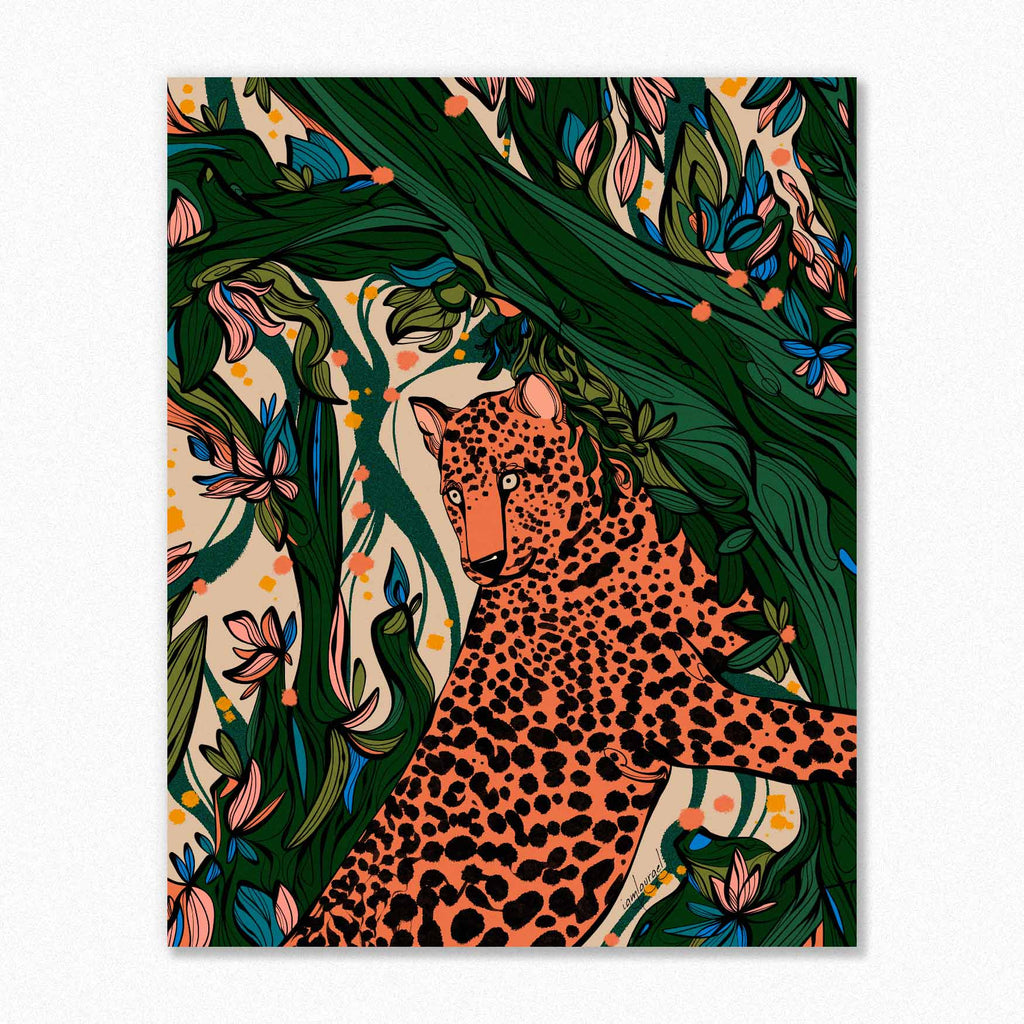 spotted leopard art print