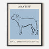 Mastiff Dog Breed Line Art Print