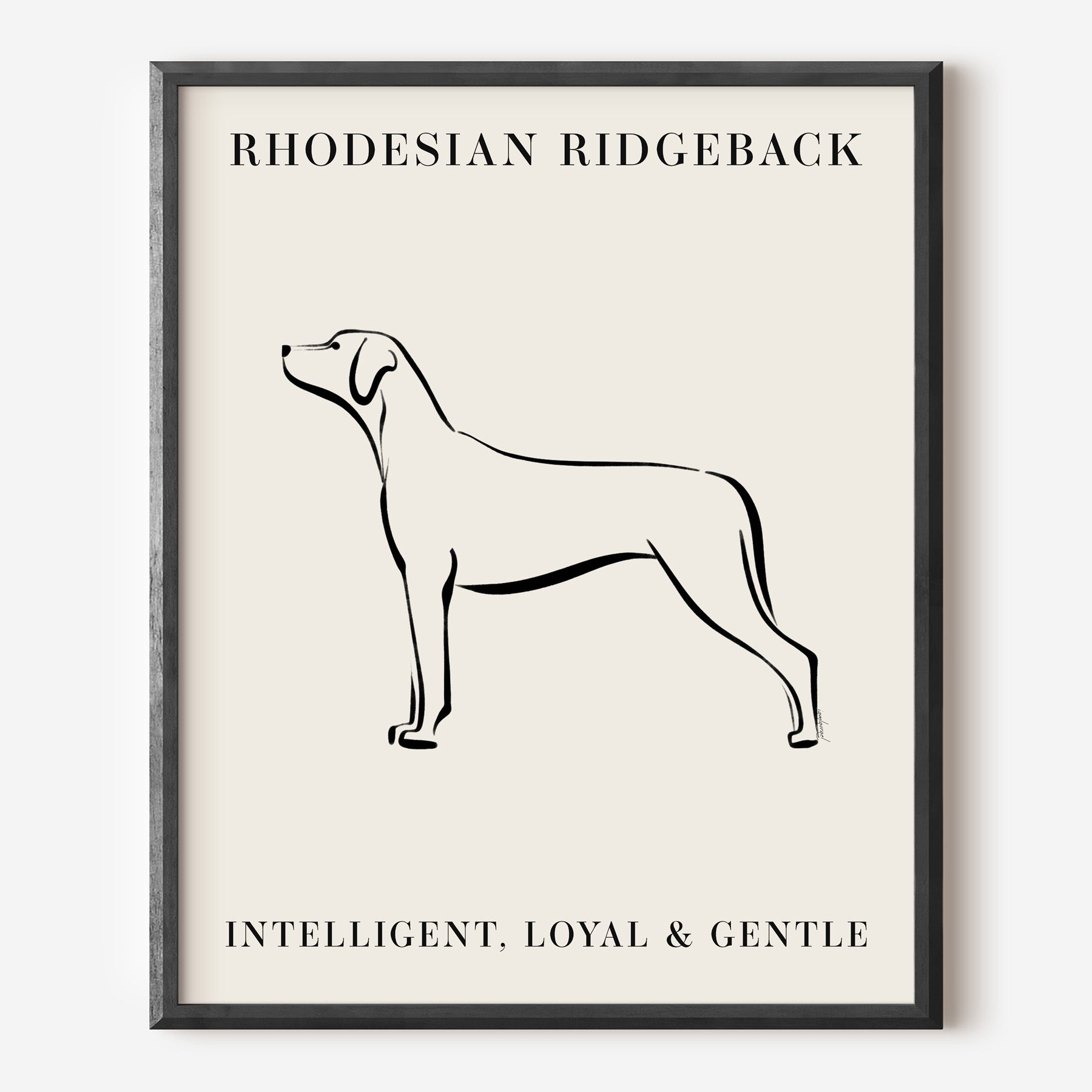 Rhodesian Ridgeback Line Rhodesian Ridgeback Line Art Print – Stellar Villa