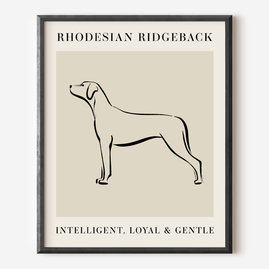 Rhodesian RidgebackDog Breed Line Art Print