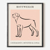 Rottweiler Dog Breed Line Art Print