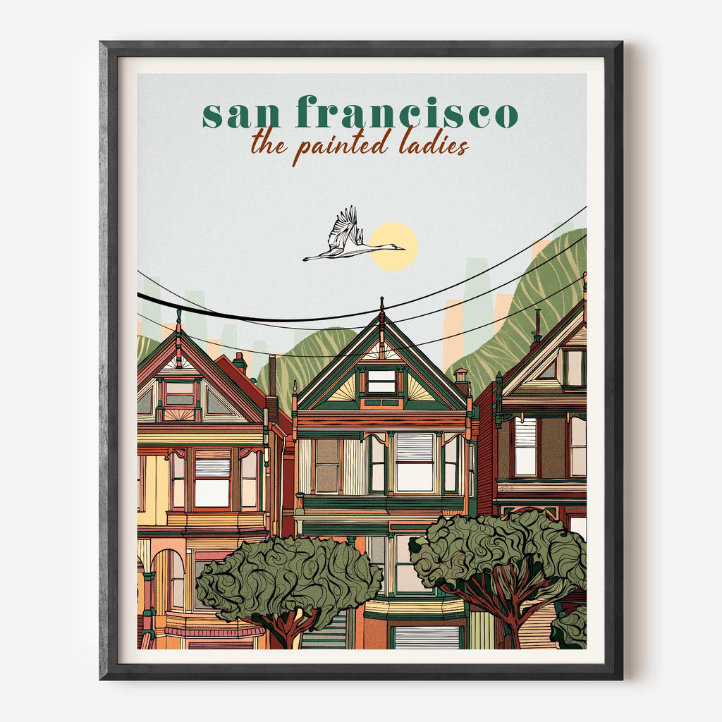 The Painted Ladies Travel Poster