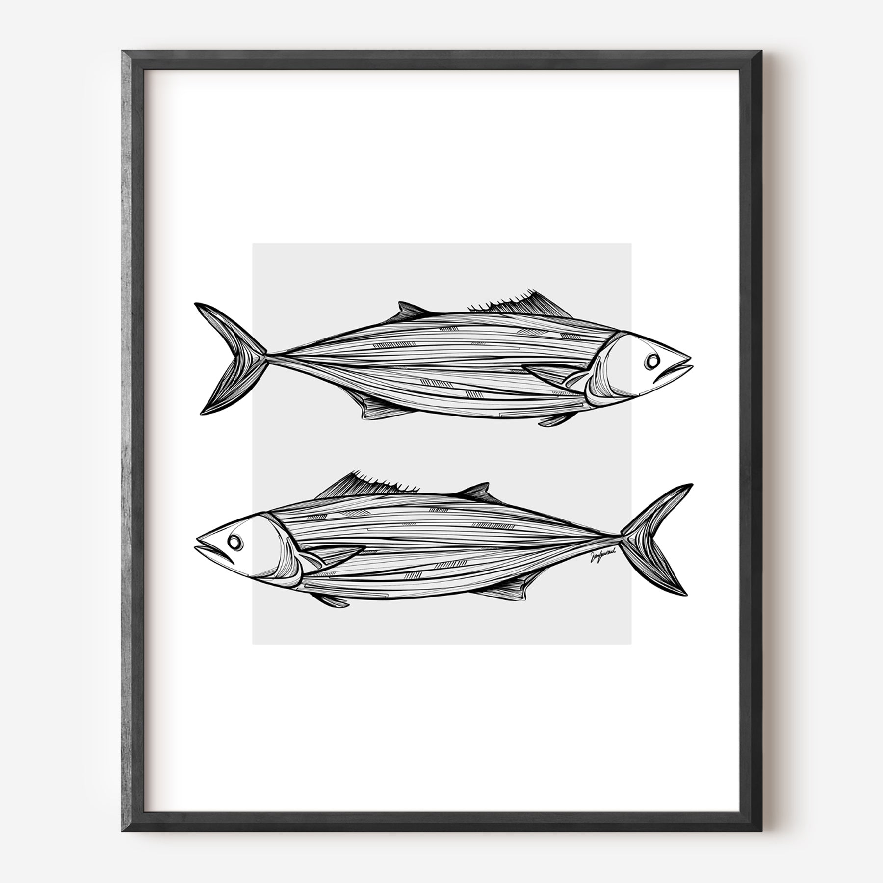 Drawing of a yellowfin tuna on Behance