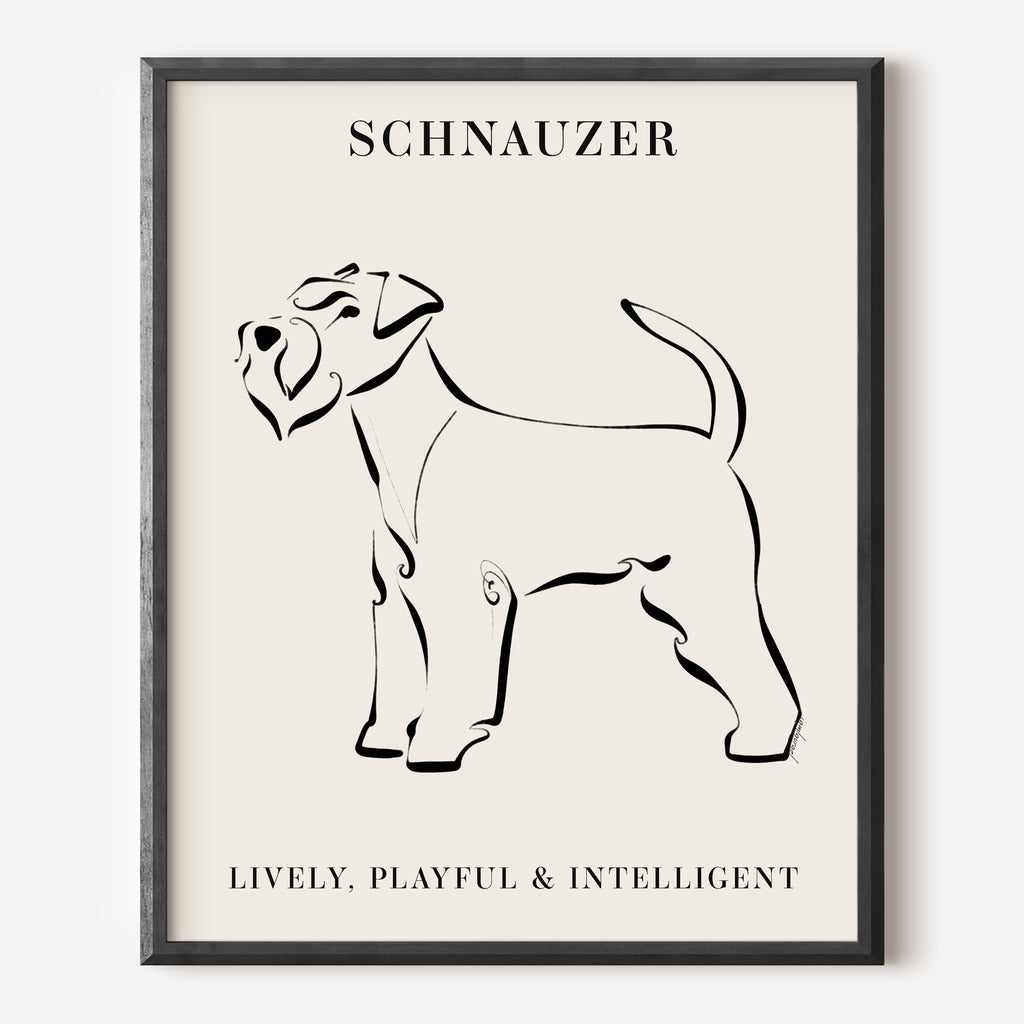 Schnauzer Dog Breed Line Art Print