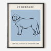 Saint Bernard Dog Breed Line Art Print