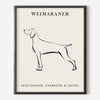 Weimaraner Dog Breed Line Art Print