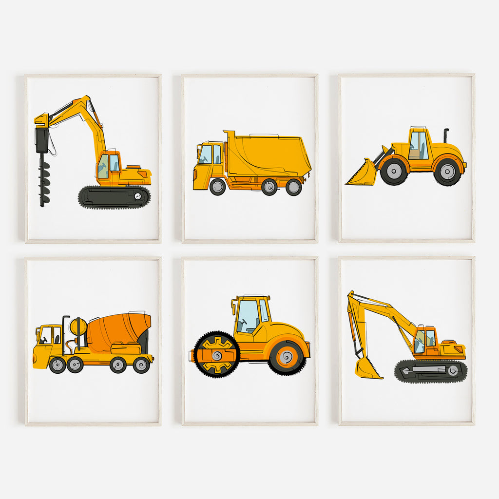 Construction Vehicle Prints Set