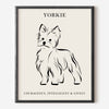 Yorkie Dog Breed Line Art Print